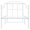 Valkoinen metallinen sängynrunko päädyillä Siegfried 80x200cm