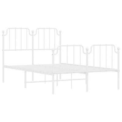 Valkoinen metallinen sängynrunko päädyillä Siegfried 120x200cm