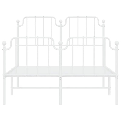 Valkoinen metallinen sängynrunko päädyillä Siegfried 120x200cm