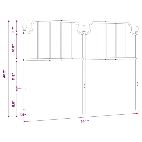 Metallinen vaihtopääty valkoinen 135 cm