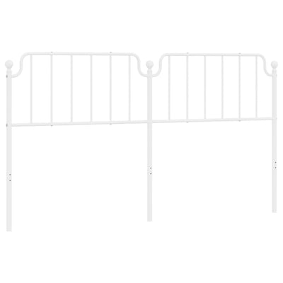 Metallinen sängynpääty valkoinen 180 cm