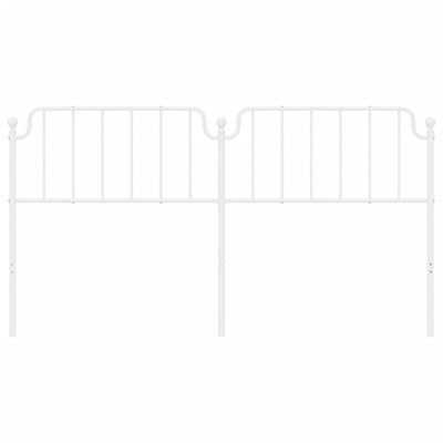 Metallinen sängynpääty valkoinen 180 cm