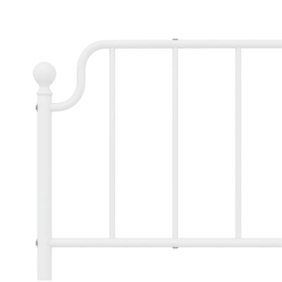 Metallinen sängynpääty valkoinen 180 cm
