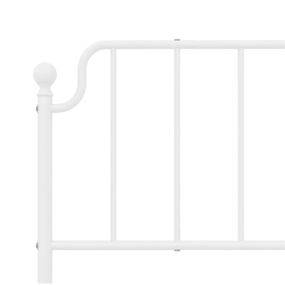 Metallinen sängynpääty valkoinen 193 cm