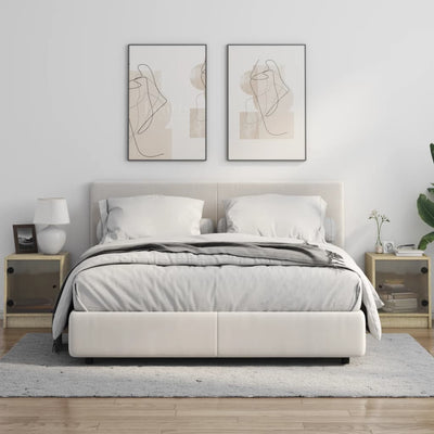 Sonoma-tammi yöpöydät Baruh 35x37x42cm (2 kpl)