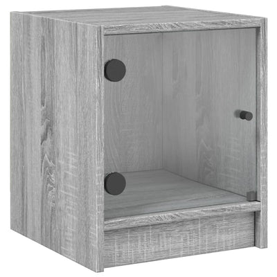 Yöpöydät lasiovilla 2 kpl harmaa Sonoma 35x37x42 cm