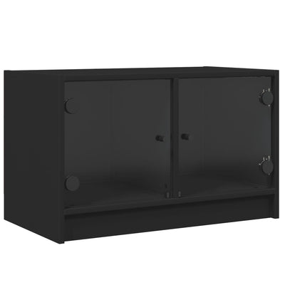 TV-taso lasiovilla musta 68x37x42 cm