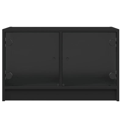 TV-taso lasiovilla musta 68x37x42 cm