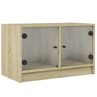 TV-taso lasiovilla Sonoma-tammi 68x37x42 cm