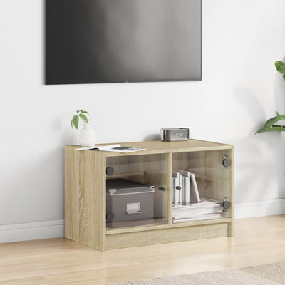 TV-taso lasiovilla Sonoma-tammi 68x37x42 cm