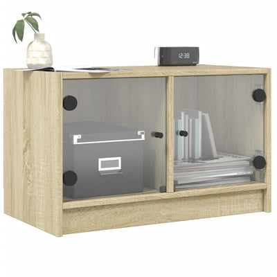 TV-taso lasiovilla Sonoma-tammi 68x37x42 cm