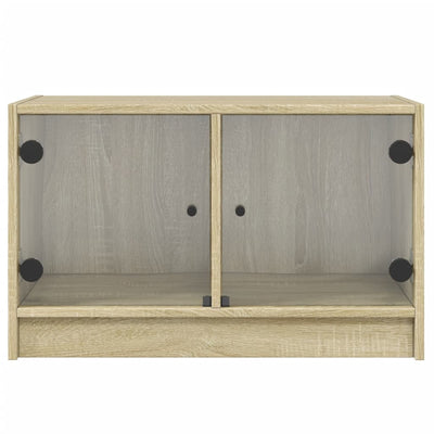 TV-taso lasiovilla Sonoma-tammi 68x37x42 cm