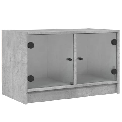 TV-taso lasiovilla betoninharmaa 68x37x42 cm