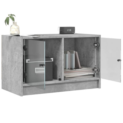 TV-taso lasiovilla betoninharmaa 68x37x42 cm