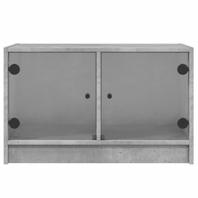 TV-taso lasiovilla betoninharmaa 68x37x42 cm