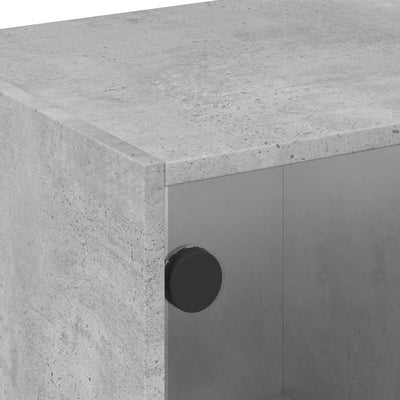 TV-taso lasiovilla betoninharmaa 68x37x42 cm