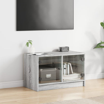 TV-taso lasiovilla harmaa Sonoma 68x37x42 cm