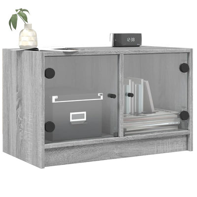 TV-taso lasiovilla harmaa Sonoma 68x37x42 cm