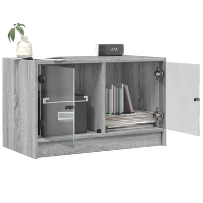 TV-taso lasiovilla harmaa Sonoma 68x37x42 cm