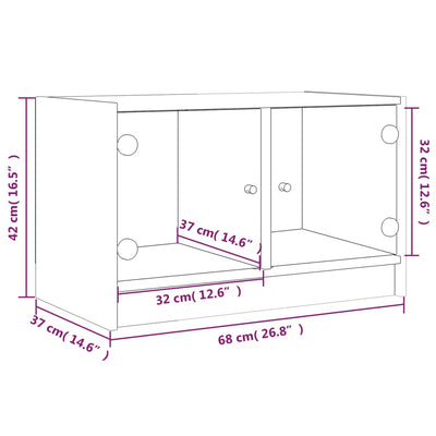 TV-taso lasiovilla harmaa Sonoma 68x37x42 cm