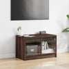 TV-taso lasiovilla ruskea tammi 68x37x42 cm