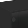 TV-taso lasiovilla musta 102x37x42 cm