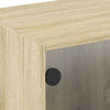 TV-taso lasiovilla Sonoma-tammi 102x37x42 cm