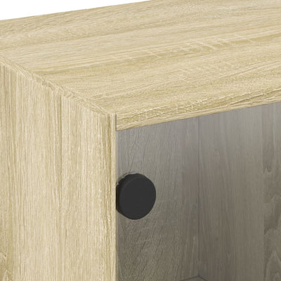 TV-taso lasiovilla Sonoma-tammi 102x37x42 cm