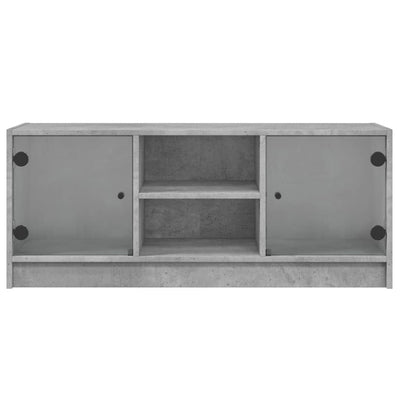 TV-taso lasiovilla betoninharmaa 102x37x42 cm