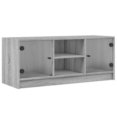 TV-taso lasiovilla harmaa Sonoma 102x37x42 cm