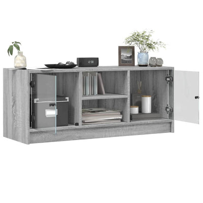 TV-taso lasiovilla harmaa Sonoma 102x37x42 cm