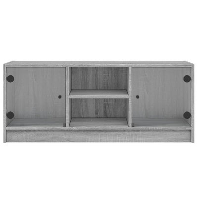 TV-taso lasiovilla harmaa Sonoma 102x37x42 cm