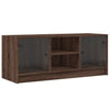 TV-taso lasiovilla ruskea tammi 102x37x42 cm