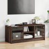 TV-taso lasiovilla ruskea tammi 102x37x42 cm
