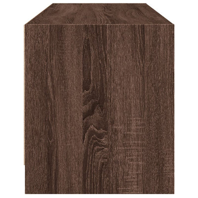 TV-taso lasiovilla ruskea tammi 102x37x42 cm