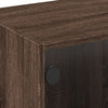 TV-taso lasiovilla ruskea tammi 102x37x42 cm