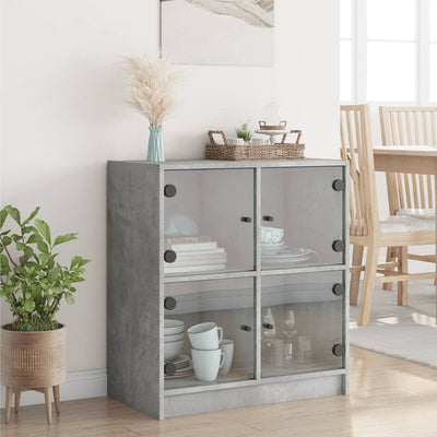 Sivukaappi lasiovilla betoninharmaa 68x37x75,5 cm