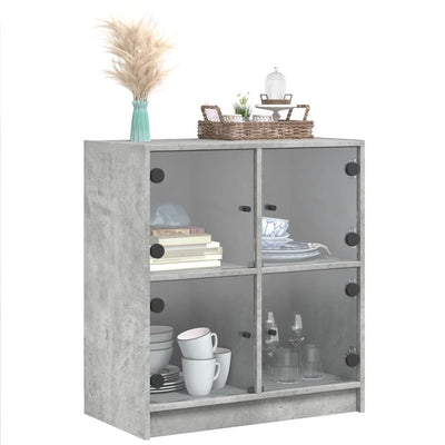 Sivukaappi lasiovilla betoninharmaa 68x37x75,5 cm