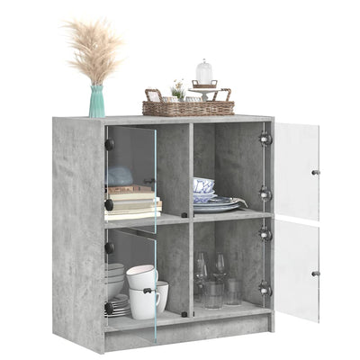 Sivukaappi lasiovilla betoninharmaa 68x37x75,5 cm
