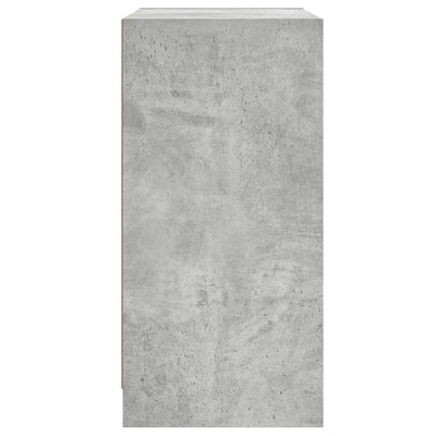 Betoninharmaa sivukaappi Bobon 68x37x75,5cm (lasiovilla)