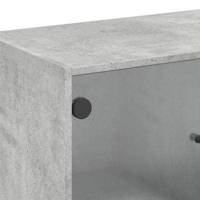 Sivukaappi lasiovilla betoninharmaa 68x37x75,5 cm