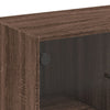 Ruskea sivukaappi Bobon 68x37x75,5cm (lasiovilla tammi)