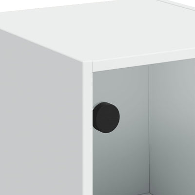 Valkoinen kaappi lasiovilla Niculitei 35x37x109cm