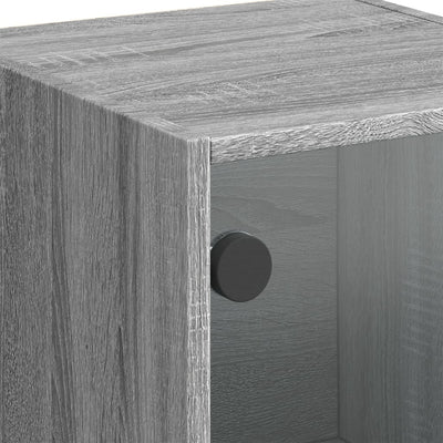 Harmaa kaappi lasiovilla Niculitei 35x37x109cm