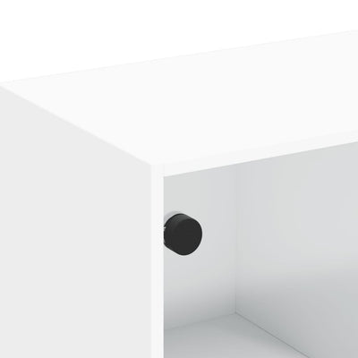 TV-taso lasiovilla valkoinen 102x37x42 cm