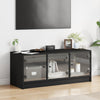 TV-taso lasiovilla musta 102x37x42 cm