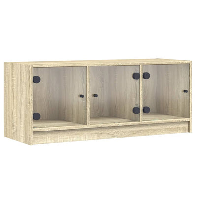 TV-taso lasiovilla Sonoma-tammi 102x37x42 cm