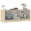 TV-taso lasiovilla Sonoma-tammi 102x37x42 cm