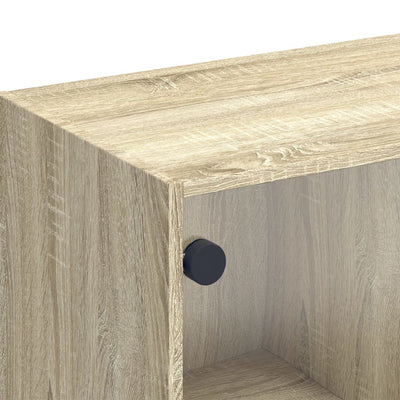 TV-taso lasiovilla Sonoma-tammi 102x37x42 cm