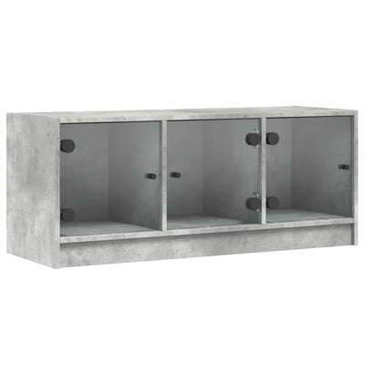 TV-taso lasiovilla betoninharmaa 102x37x42 cm
